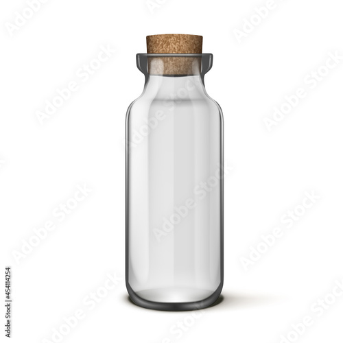 3D Empty Jam Glass Jar With Cork Cap