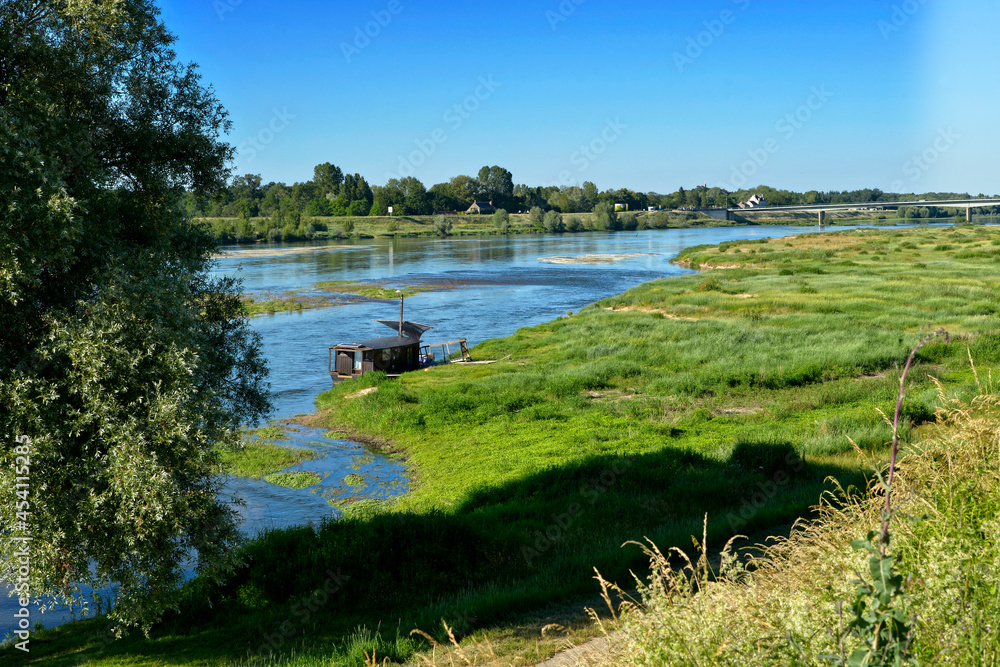 River Loire at Chaumon, a commune in the Loir-et-Cher department in France. 