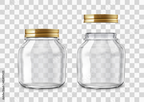 Close And Open Glass Jar For Canning Or Preserving