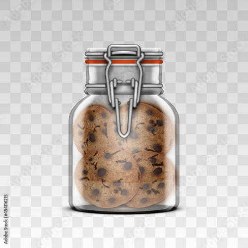 3D Close Transparent Swing Top Jar With Cookies