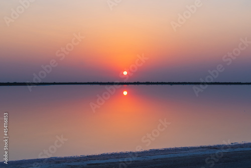 Salt lake at sunset time