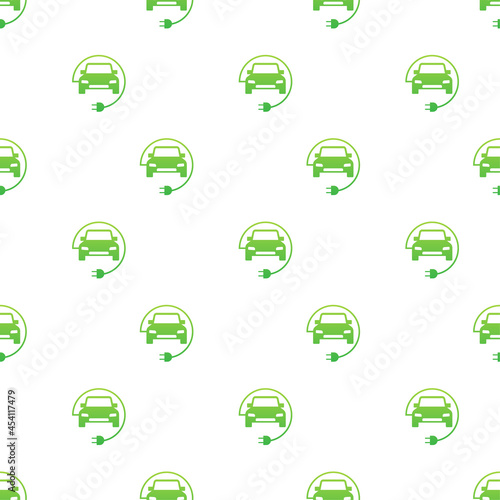 EV charging station pattern. Vector stock illustration.