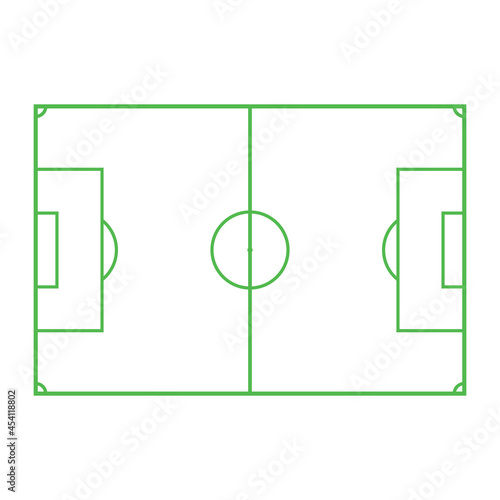 Football field icon on white background line soccer field 