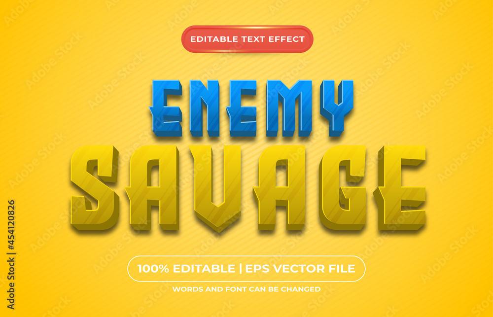 Enemy savage editable text effect game style