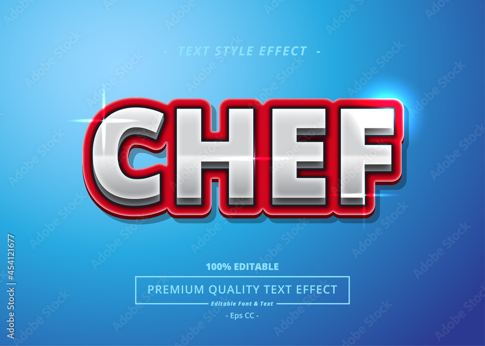 Fototapeta Chef Vector Text Style Effect