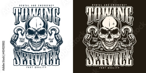 Towing service vintage label