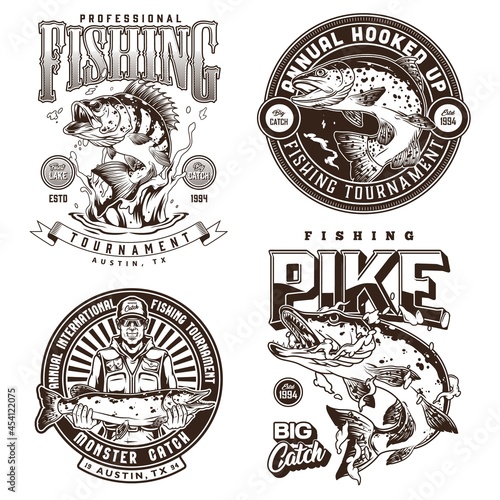 Fishing vintage badges