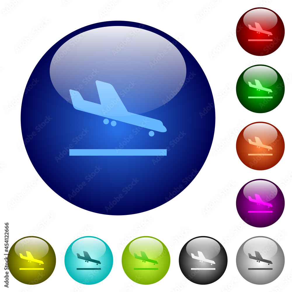 Airplane landing color glass buttons Airplane landing color glass buttons