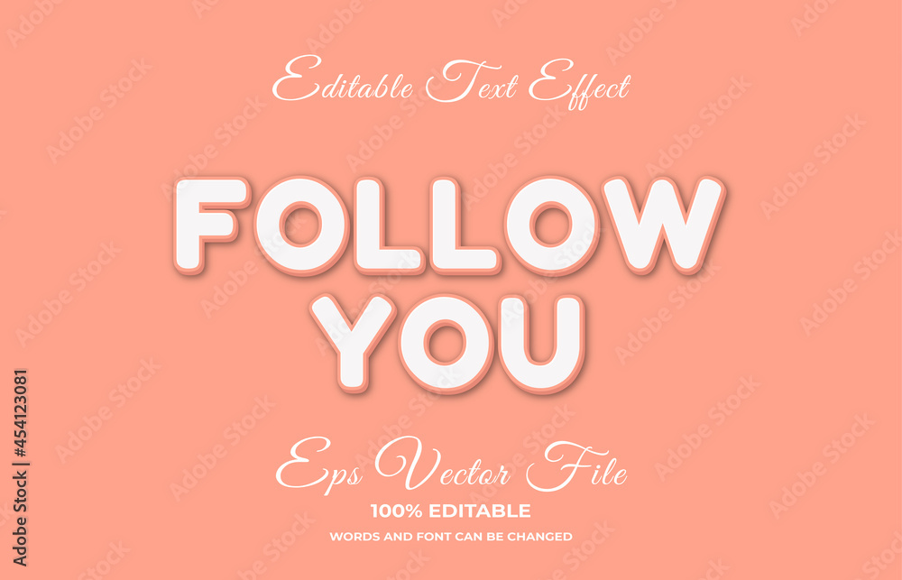 Follow you embossed 3d editable text effect style Follow you embossed 3d editable text effect style