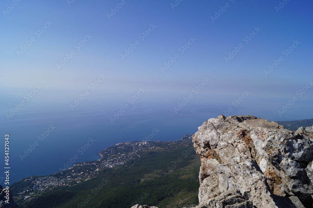 View of the Black Sea from the top of Mount Ai-Petri