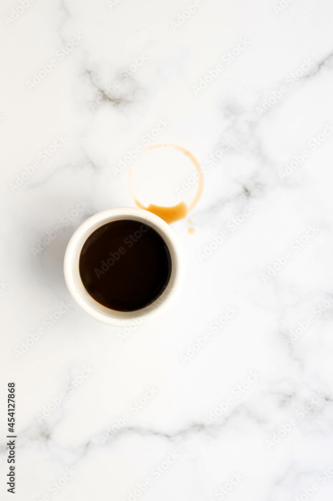 A small cup of black coffee