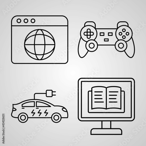 Technology Line Icon Set Collection of Vector Symbol in Trendy Outline Style