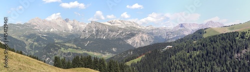 Panoramic view of the Dolomites in Val Gardena, South Tyrol, Italy