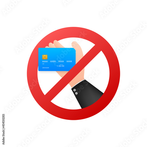 3d card with red cash only no card for concept design. Vector illustration.