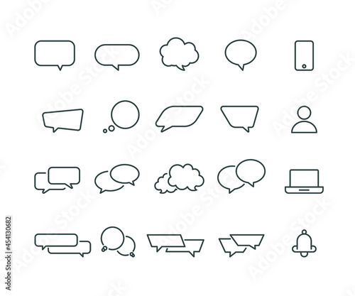 set of bubbles Icons set,Editable Stroke,Vector Line