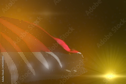 Wallpaper Mural beautiful vivid illustration of Monaco made of dots waving on yellow - bokeh and place for text - any occasion flag 3d illustration.. Torontodigital.ca