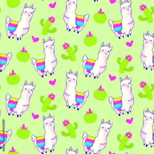 llama seamless pattern vector illustration