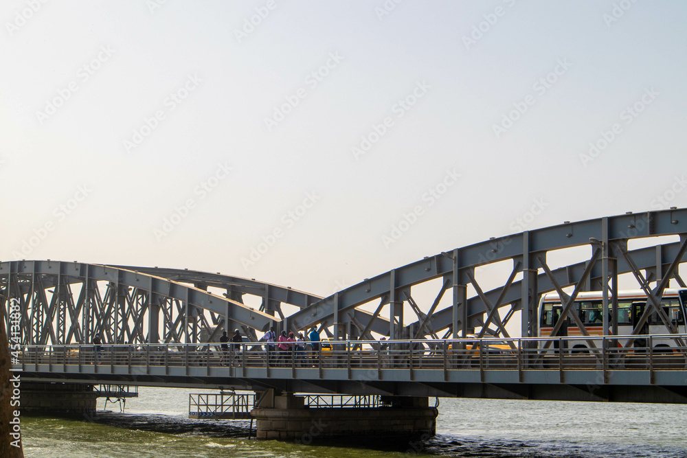Saint Louis bridge over the river - Senegal
