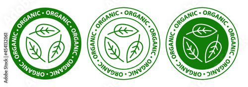 100% Organic Label Icon Sign. Sticker organic vector icon. Package packet logo. Organic food