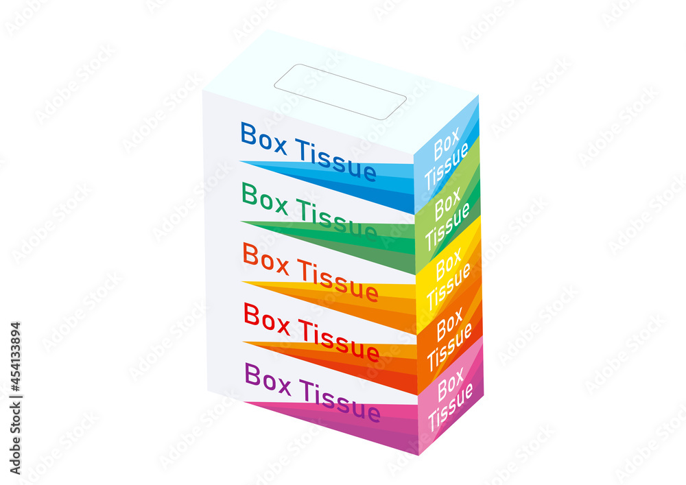 カラフルなボックスティッシュ5箱セット Stock Vector Adobe Stock