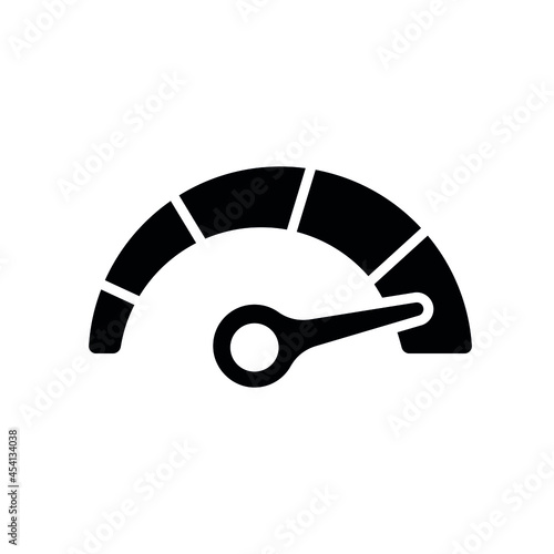 Speedometer glyph icon. Vector fill black illustration.
