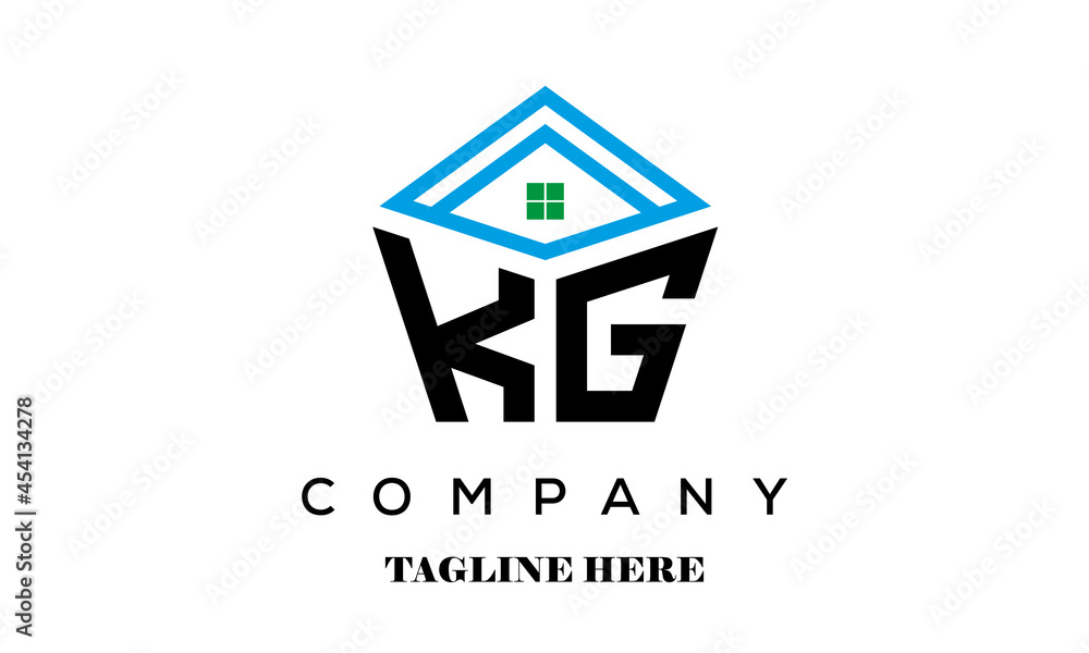 KG real estate latter logo vector