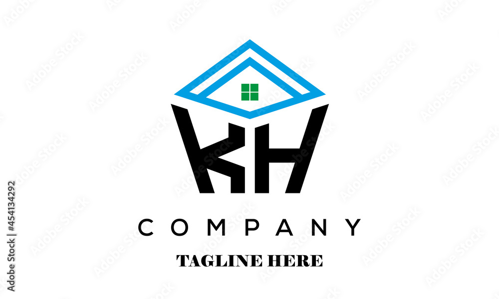 KH real estate latter logo vector