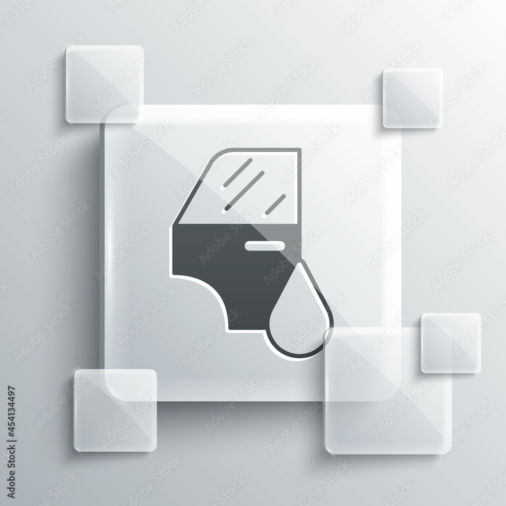 Grey Car painting icon isolated on grey background. Car body repair process. Square glass panels. Vector Grey Car painting icon isolated on grey background. Car body repair process. Square glass panels. Vector