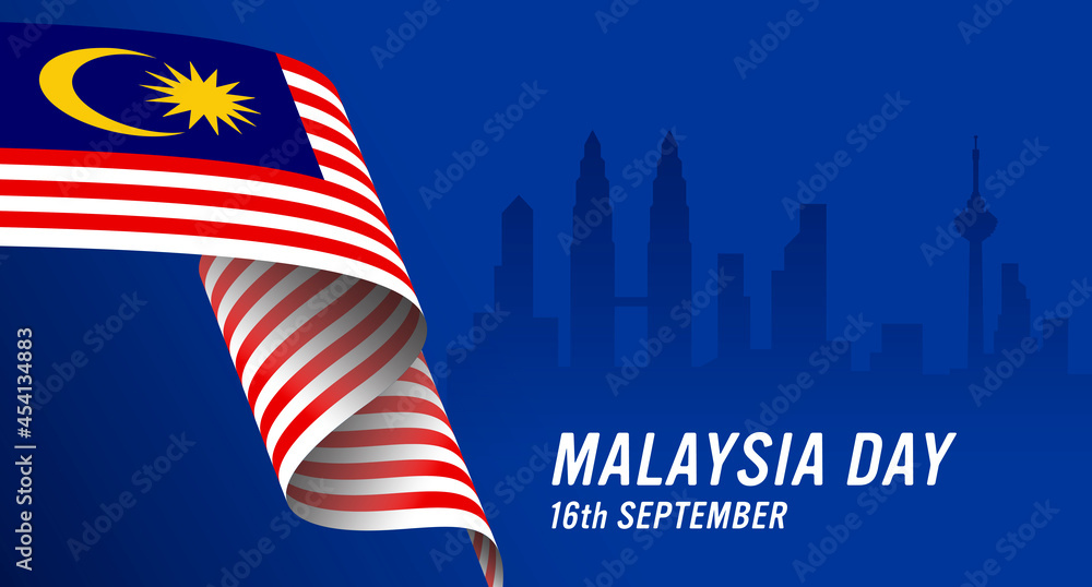 Obraz premium Vector illustration of Merdeka, Malaysia Day and Independence Day concept. Malaysian Flag.