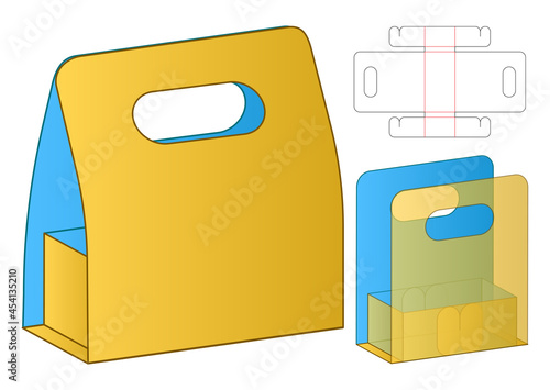 Box packaging die cut template design. 3d mock-up