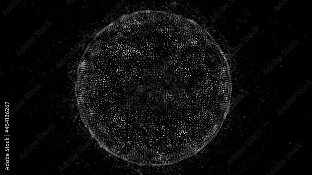 Abstract Technology Sphere With Fractal Particles Loop/ 4k animation of an abstract technology background with sphere and fractal motion particles seamless looping Abstract Technology Sphere With Fractal Particles Loop/ 4k animation of an abstract technology background with sphere and fractal motion particles seamless looping