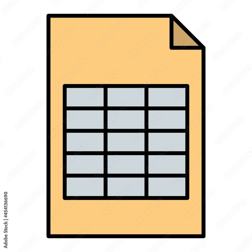 Vector Spreadsheet Filled Outline Icon Design Vector Spreadsheet Filled Outline Icon Design