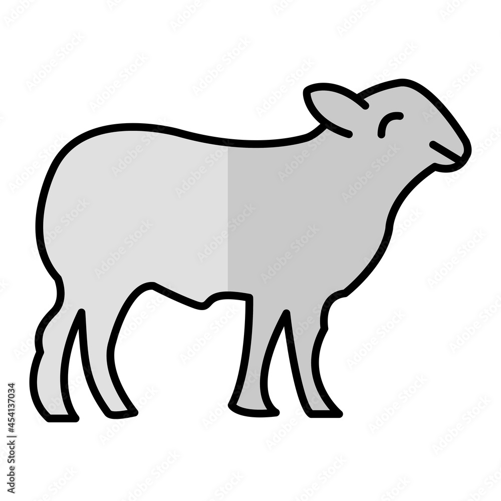 Vector Sheep Filled Outline Icon Design Vector Sheep Filled Outline Icon Design