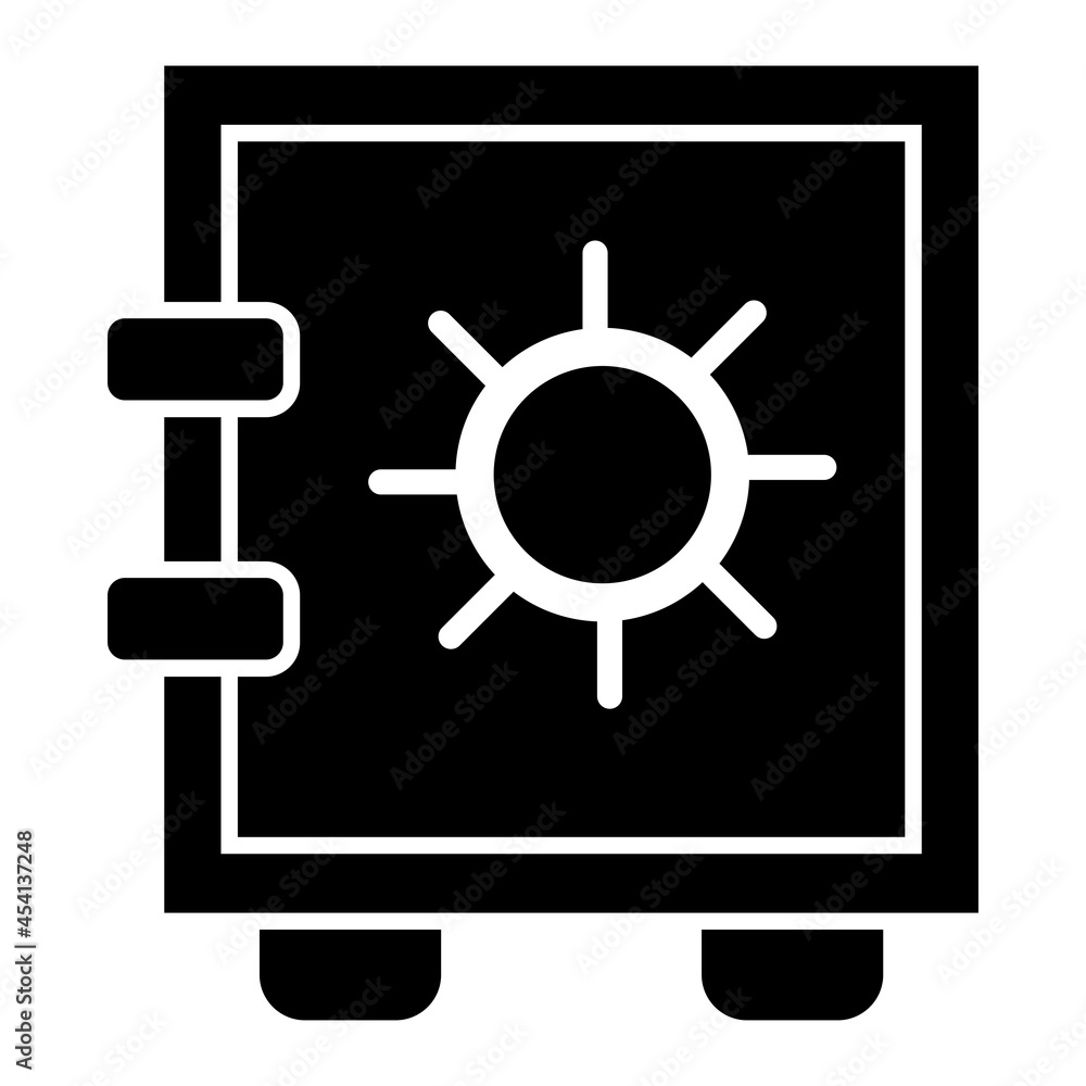 Vector Safe Box Glyph Icon Design Vector Safe Box Glyph Icon Design
