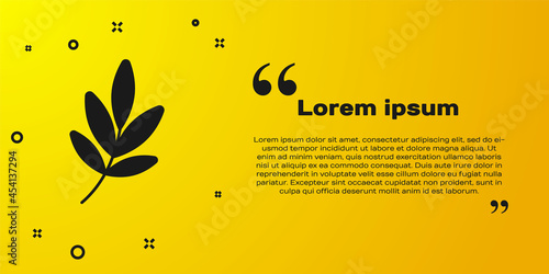 Black Movie trophy icon isolated on yellow background. Academy award icon. Films and cinema symbol. Vector