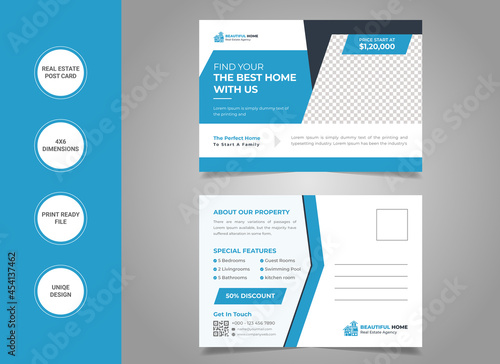 Real estate postcard template design