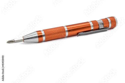 Small screwdriver isolated on white background