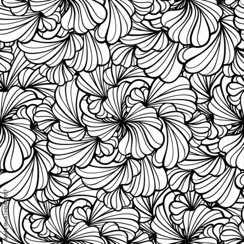 Vector abstract floral elements seamless pattern