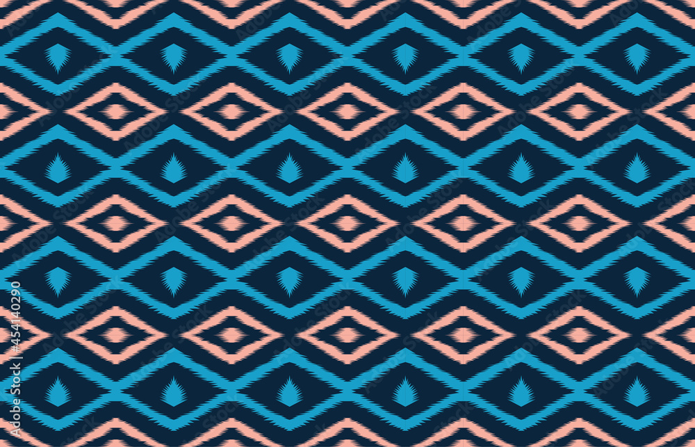 Geometric ethnic oriental ikat pattern traditional Design for background,fabric,wrapping,clothing,wallpaper,Batik,carpet,embroidery style.