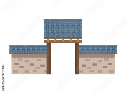 japanese wall and roof