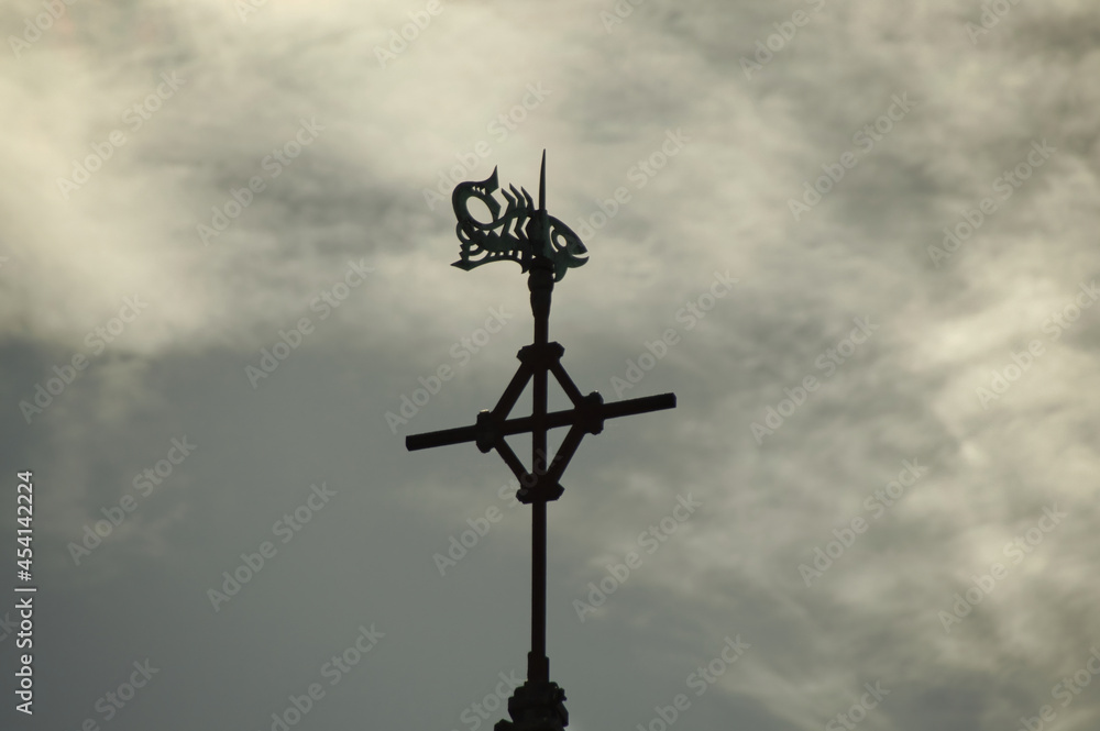 cross on the top of the sky