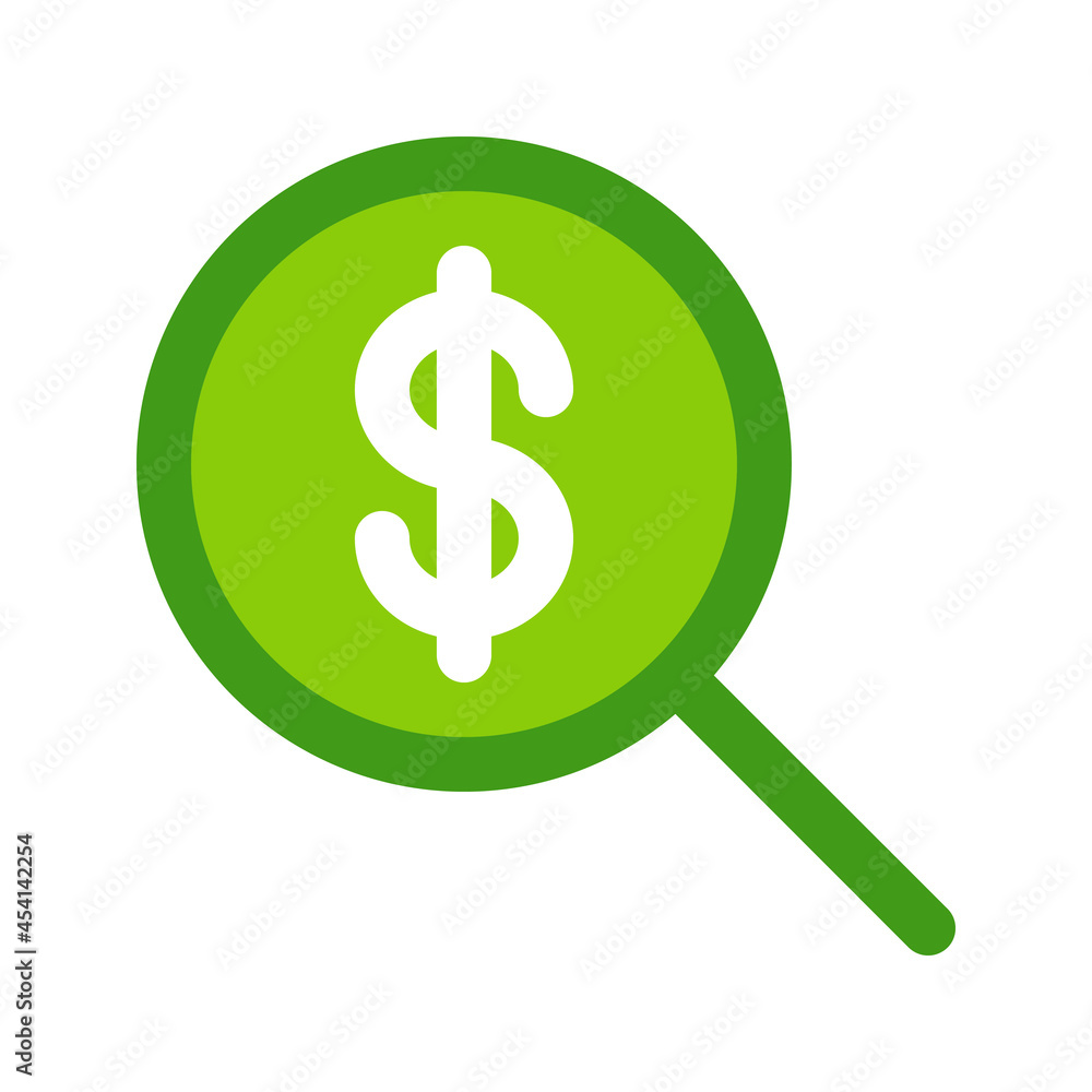 Illustration vector graphic icon of Money Analysis. Filled Line Style Icon. Vector illustration isolated on white background. Perfect for website or application design. Illustration vector graphic icon of Money Analysis. Filled Line Style Icon. Vector illustration isolated on white background. Perfect for website or application design.