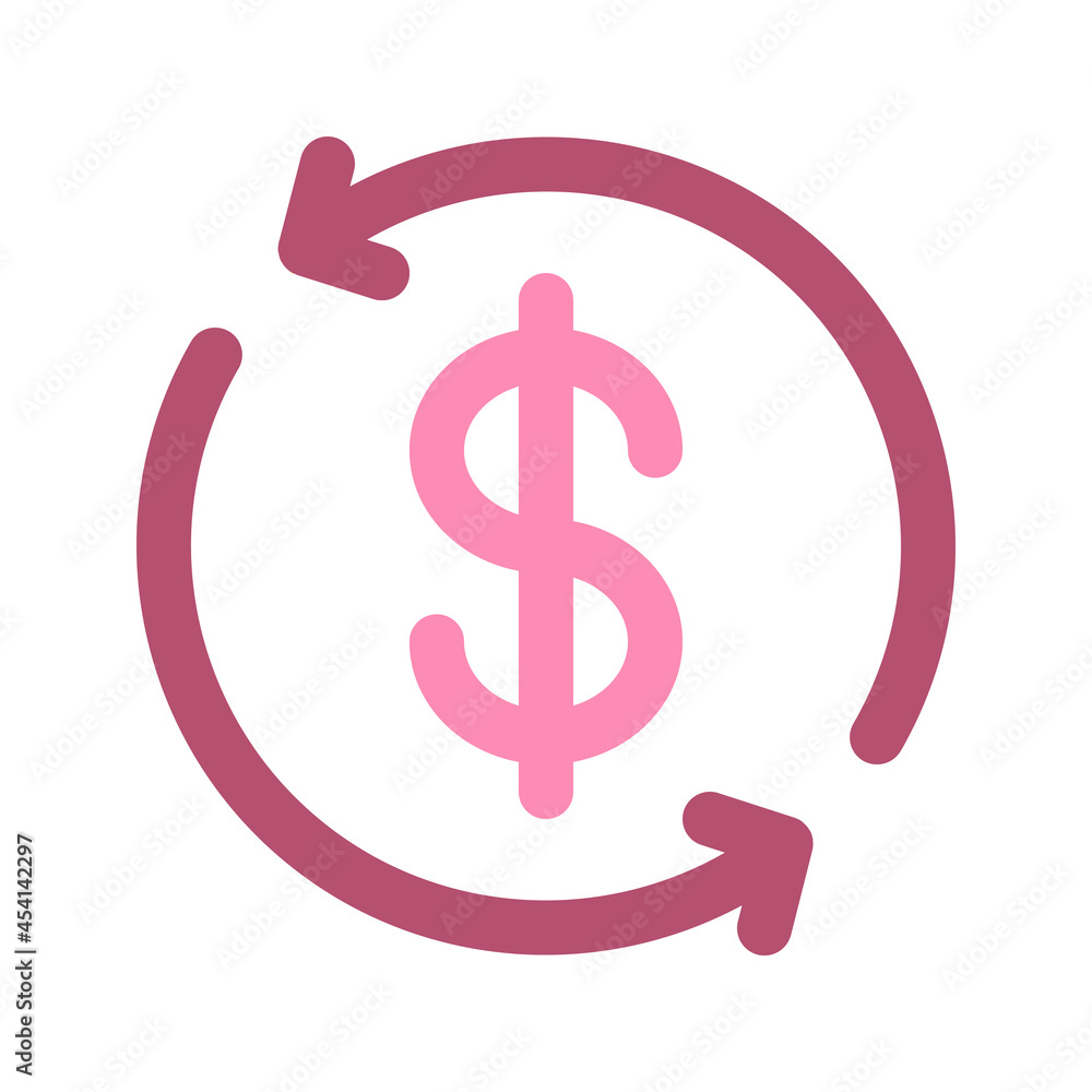 Illustration vector graphic icon of Money Circulation. Filled Line Style Icon. Vector illustration isolated on white background. Perfect for website or application design. Illustration vector graphic icon of Money Circulation. Filled Line Style Icon. Vector illustration isolated on white background. Perfect for website or application design.