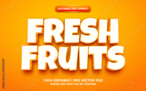 fresh fruits 3d cartoon editable text effect photo