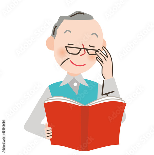 読書をするおじいさん