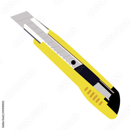 Cutter knife icon on white background. Boxcutter tool sign. Utility Cutter symbol. flat style.