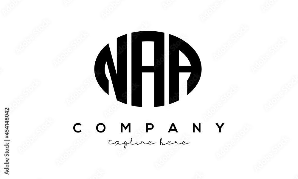 NAA three Letters creative circle logo design