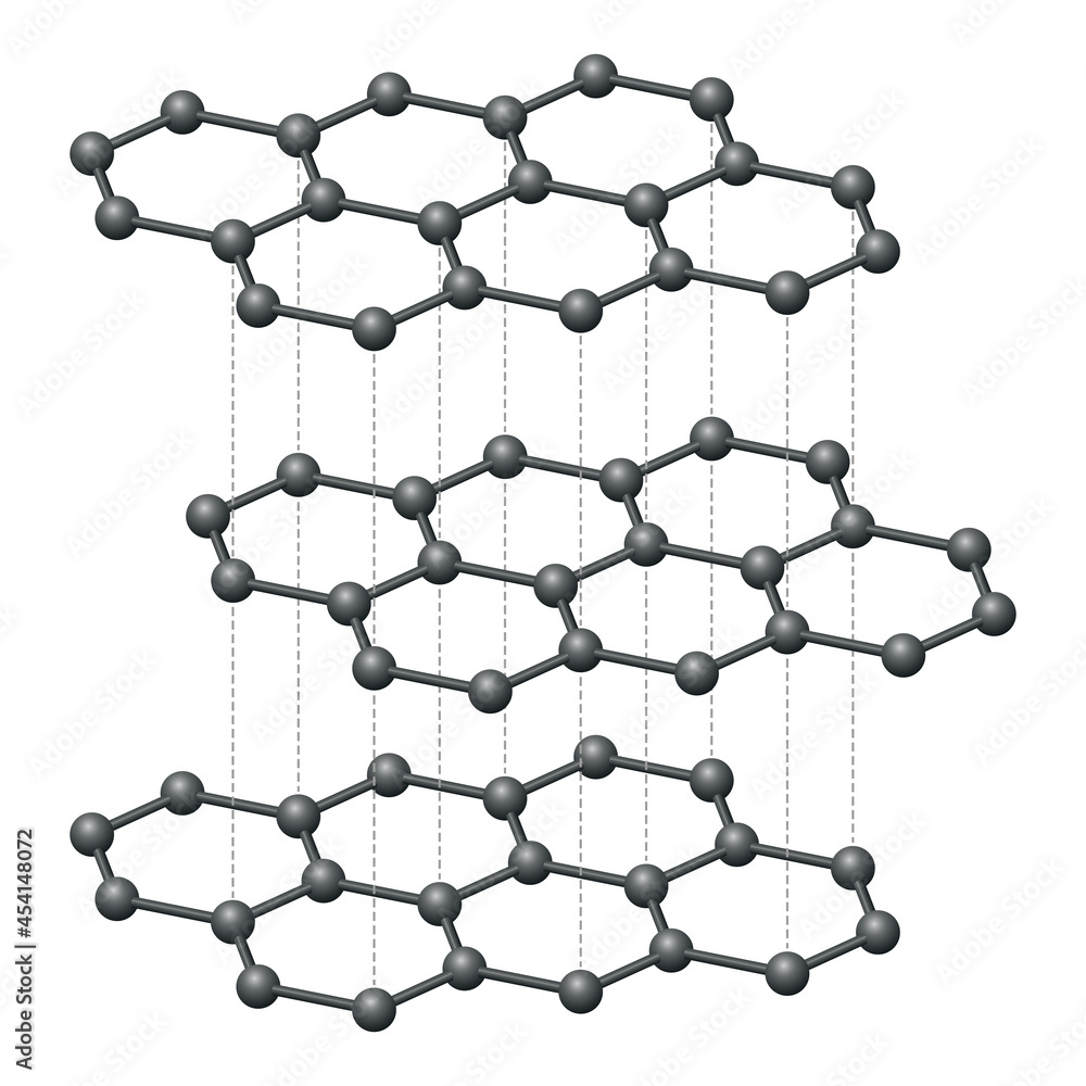 vecteur-stock-graphite-layers-three-dimensional-schematic-diagram