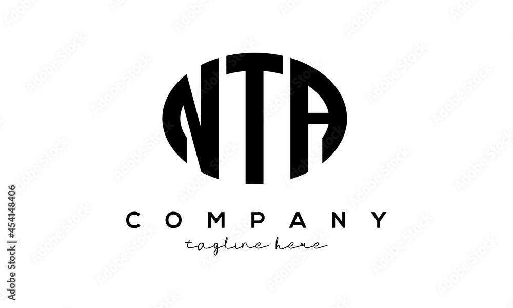 NTA three Letters creative circle logo design NTA three Letters creative circle logo design