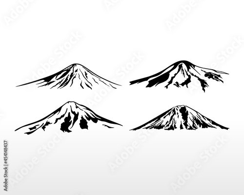 Black Mountain Logo. Mountain Logo design vector silhouette